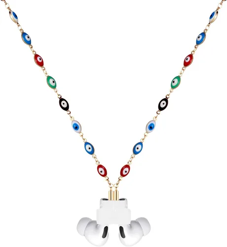 Miniatura 13 de Cadena magnética antipérdida para mujer, cadena de cuentas de ojo dorado compatible con Airpods Pro, 1,2 3