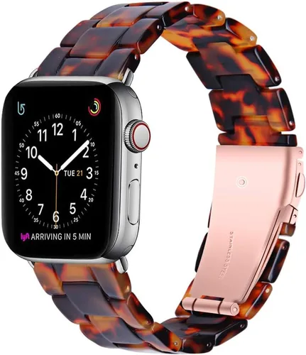 Miniatura 2 de Correas de resina compatibles con Apple Watch de 1.496 in 1.575 in 1.614 in 1.654 in 1.732 in 1.772 in, Barcelet de resina ligera con hebilla