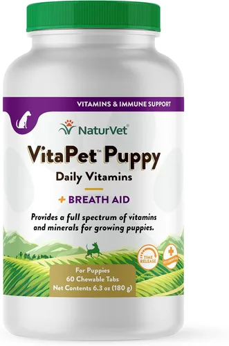 Miniatura 10 de NaturVet VitaPet Puppy Vitaminas diarias para perros - Además de ayuda para el aliento - Formulado específicamente para proporcionar a los cachorros