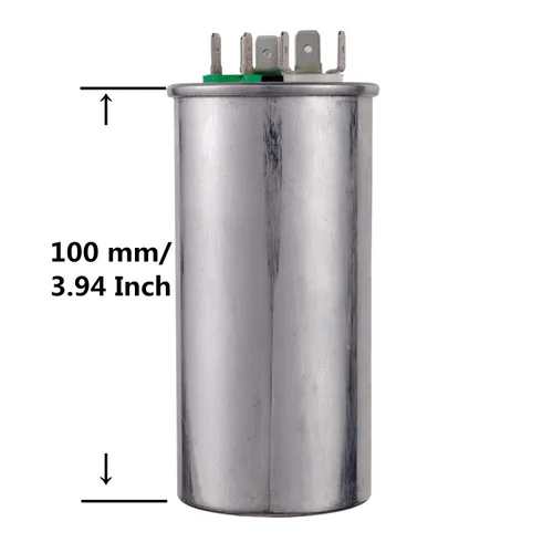 Miniatura 2 de BOJACK 30+5uF 30/5MFD ±6% 370V/440V CBB65 Condensador de arranque circular de doble funcionamiento para motor de CA, arranque de ventilador