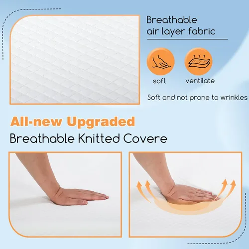 Miniatura 4 de BestMassage Colchón individual de 5 pulgadas Espuma viscoelástica con gel Sensación mediana firme Blanco Cama en una caja, certificado