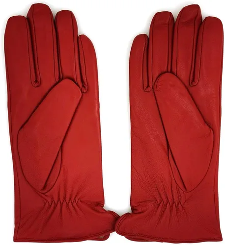 Miniatura 3 de ZLUXURQ Guantes de piel de cordero suave para mujer, con forro de cachemira