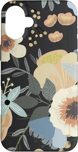 Miniatura 23 de Funda para iPhone 13 Pro Max Boho Wildflower Garden Botanical Floral Pattern (negro)