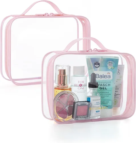 Miniatura 14 de BAGSMART Paquete de 7 bolsas de aseo transparentes con juego de botellas de viaje recargables, bolsa de aseo de viaje aprobada por la TSA, repelente