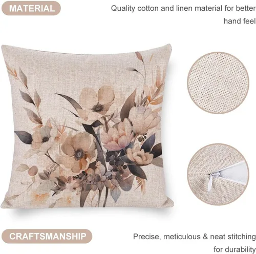 Miniatura 4 de Almohadas decorativas de acuarela y flores, funda de cojín decorativa moderna de 16 x 16 pulgadas, funda de almohada cuadrada decorativa de Acuarela