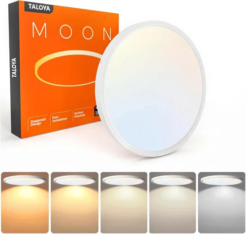 Miniatura 29 de TALOYA Lámpara de techo regulable de montaje empotrado, 10 pulgadas, 20 W, 5 CCT, lámpara de techo LED para dormitorio, cocina, sala de estar