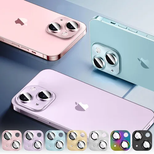 Miniatura 4 de Kucheed 2 protectores de lente de cámara para iPhone 11, aluminio de metal de una pieza con textura 3D, decoración diseñada para decoración