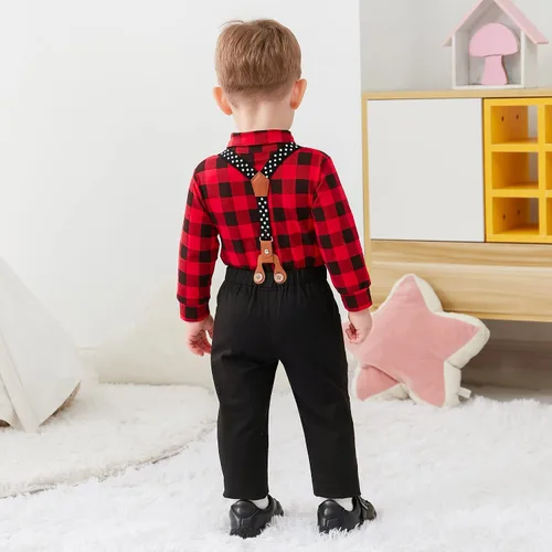 Miniatura 3 de Ropa de bebé niño 0-18M Traje de bebé niño 4 unids Ropa de vestido de bebé Conjuntos de esmoquin para bebés