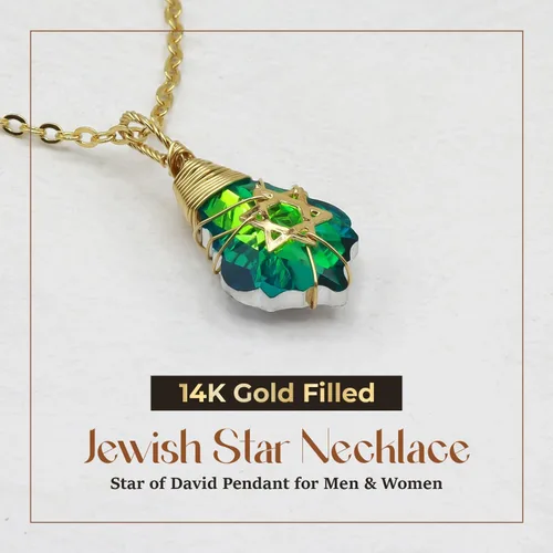 Miniatura 38 de Collar de estrella de David para mujeres y hombres, collar de estrella judía relleno de oro de 14 quilates, collar de Israel