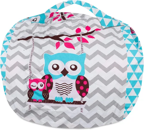 Miniatura 6 de Posh Funda de Silla Puf Rellenable para Almacenamiento de Animales de Peluche para Niños - Organizador de Juguetes Infantiles, Grande-38 - Lona