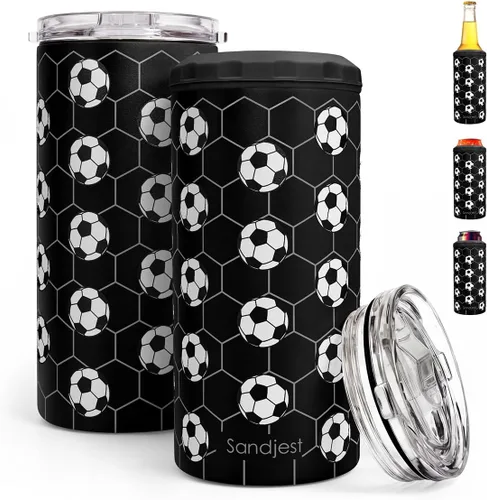 Miniatura 31 de SANDJEST Regalos para Papá Bonito de Bonus - Vaso de 12oz de la Hijastra, el Hijo - Diseño 4 en 1 Vaso de Papá Paso Aislante Enfriador de Latas