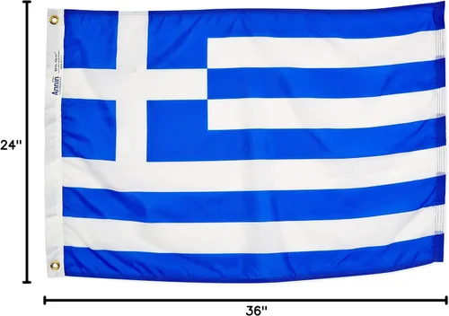 Miniatura 4 de Annin Flagmakers Bandera de Grecia fabricada en Estados Unidos según las especificaciones oficiales de diseño de las Naciones Unidas, 2 x 3 pies