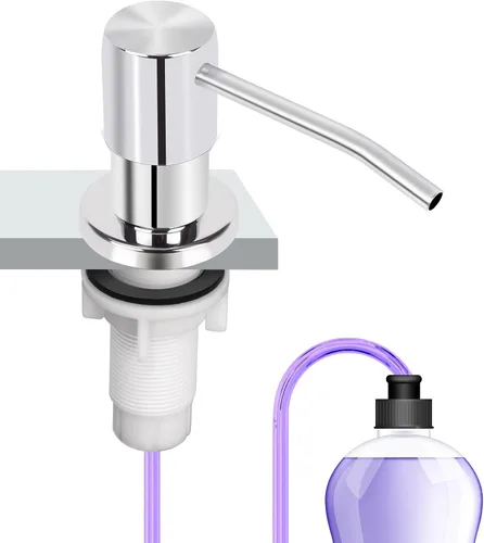Miniatura 9 de Dispensador de jabón para fregadero de cocina, dispensador de jabón para fregadero, kit de tubo de extensión de 47 pulgadas, bomba dispensadora