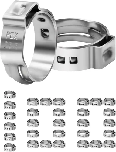 Miniatura 11 de Paquete de 200 abrazaderas PEX de 3/4 pulgadas, abrazaderas de manguera de oreja única de acero inoxidable 3/4" × 200