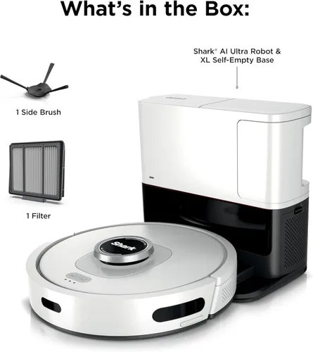 Miniatura 10 de Shark Matrix Clean Robot aspirador con potente succión para pelo de mascotas, alfombras y suelos duros, base autovaciante, capacidad de 60 días