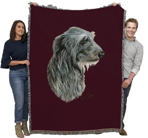Miniatura 18 de Pure Country Weavers Manta tejida Scottish Deerhound Blue BG por Robert May - Manta de tapiz de algodón, fabricada en los Estados Unidos, 72 x 54