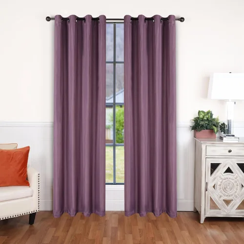 Miniatura 25 de Superior Juego de 2 cortinas opacas con textura de lino, par de paneles con aislamiento térmico con cabecera superior con ojales, cortinas clásicas