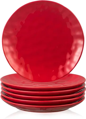 Miniatura 9 de vicrays Juego de Platos de Cena de Cerámica, 10.5 Pulgadas, Juego de 6, Redondos, Apto para Microondas, Horno, Lavavajillas, Porcelana Acanalada