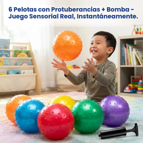 Miniatura 2 de Bedwina Knobby Balls - Bulk 7 Inch Sensory and Spiky Massage Stress Balls for Toddlers, with Pump, Fun & Bouncy for Toddler, Kids Party Favors