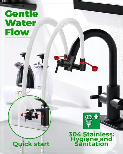 Miniatura 6 de TidyFriend Kit de lavado de ojos, unidades de lavado de ojos, estación de lavado de ojos de emergencia montada en grifo, accesorio de fregadero