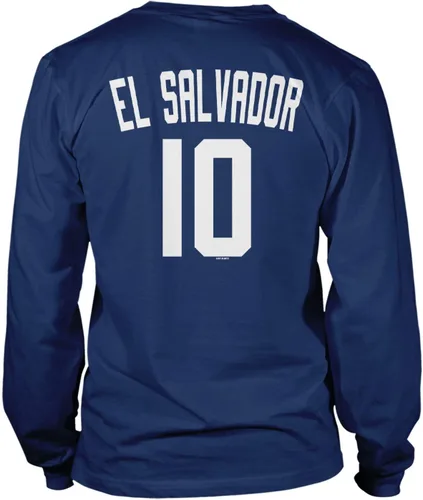 Miniatura 2 de Camiseta de fútbol salvadoreño de manga larga unisex de fútbol nacional salvadoreño, marino