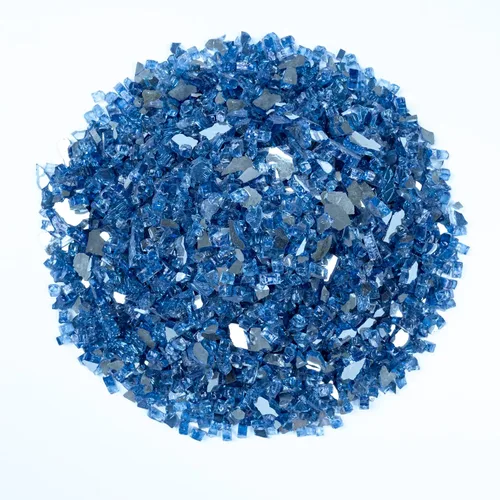 Miniatura 5 de MSI Cristal de fuego azul zafiro, rocas de vidrio templado reflectante de brillo de 1/4 de pulgada de alto para chimenea de propano o gas natural