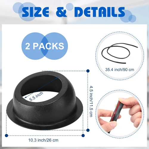 Miniatura 2 de Amylove 2 piezas de cajas de recinto de altavoces universales con ángulo, para montaje en superficie con tira de goma para instalar altavoces de 6.5