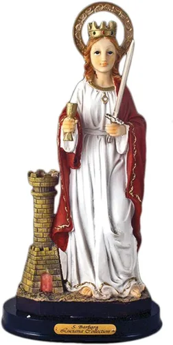 Estatuas católicas de 12 pulgadas, estatuas de regalo religioso de resina virgen (Santa Bárbara)