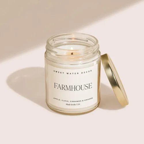 Miniatura 6 de Sweet Water Decor - Vela de soja Farmhouse, perfume otoñal de manzana, naranja, calabaza y clavo de olor, más de 40 horas de combustión, hecha