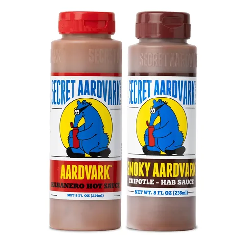 Miniatura 7 de Secret Aardvark Salsa picante Habanero – Pimientos habaneros y tomates asados, salsa picante medianamente especiada, salsa barbacoa, sin OGM, baja