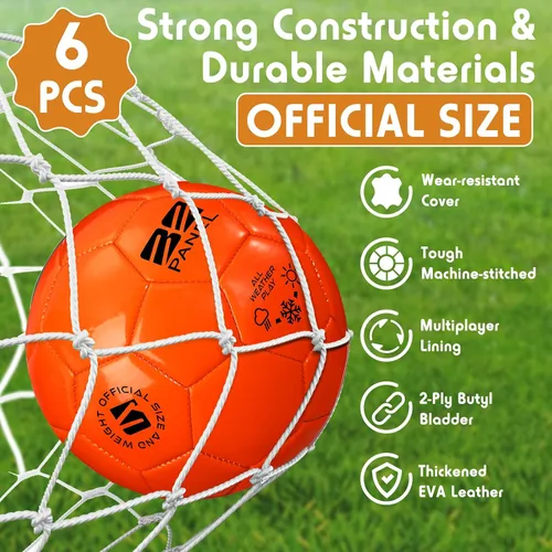 Miniatura 4 de 6 pelotas de fútbol con bomba de inflado, tamaño a granel, 5/4/3, pelotas de fútbol desinfladas, regalo para jóvenes y adultos, práctica