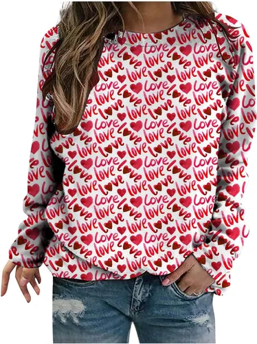 Miniatura 13 de Sudadera de manga larga con estampado de leopardo y corazón para mujer, para el día de San Valentín, sin botones, para niñas, regalos