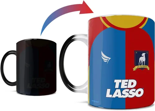 Morphing Mugs Ted Lasso – AFC Richmond Jersey Design – Personalizar con nombre y número – Una taza de cerámica que cambia de color de 11 oz – Imagen