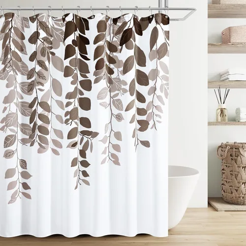 Miniatura 36 de BOODII Cortinas de ducha negras de 36 x 72 pulgadas, cortina de ducha de eucalipto de primavera para baño, cortina de baño con textura de flameado