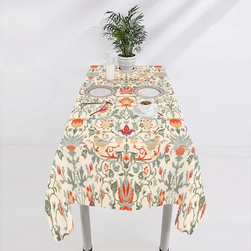 Miniatura 137 de Mantel Floral Retro de Pájaros, Diseño Original Bohemio William Morris Estampado Cubierta de Mesa para Hogar Picnic Fiesta Comedor Cocina William