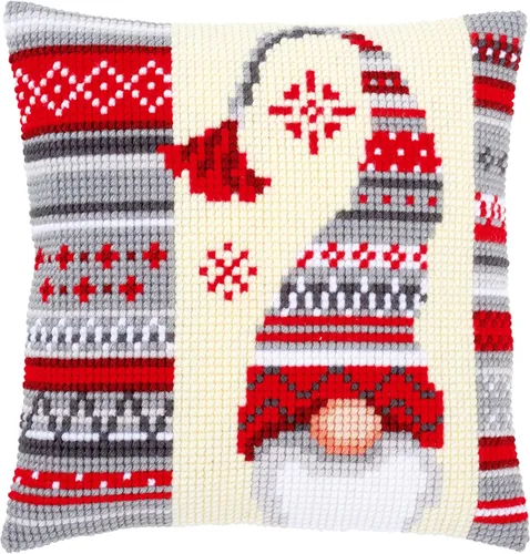 Vervaco Kit de cojín de punto de cruz Elfo de Navidad 2 16" x 16"