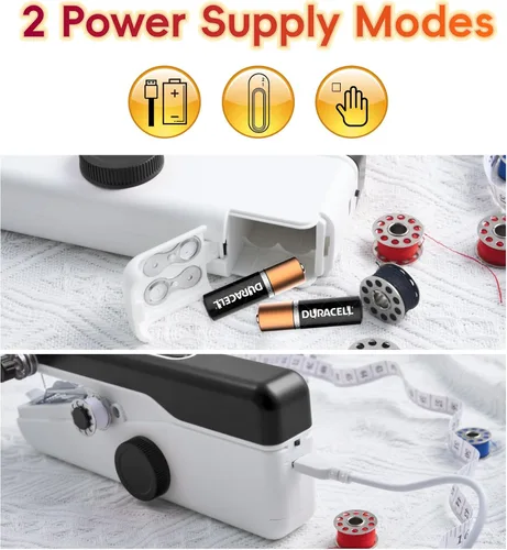 Miniatura 6 de Nueva máquina de coser portátil de mano, máquina de coser a mano con juego completo de hilos, adecuada para reparación rápida de bricolaje y uso