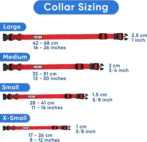 Miniatura 6 de Collar para mascotas Pawtitas, de 6 pies, suave, ajustable, color sólido, de nailon. El collar y arnés a juego para perros y cachorros, se venden