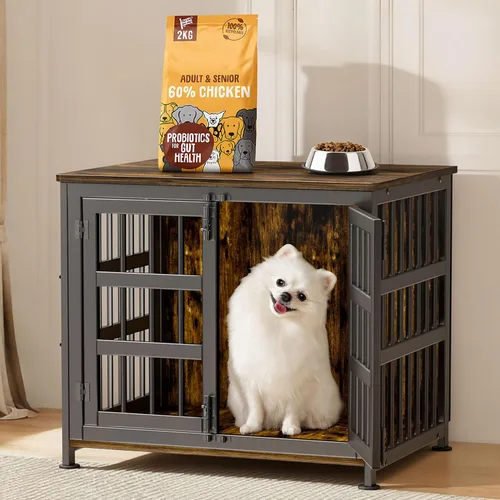 Miniatura 17 de Mueble Jaula para Perros de 46'' Jaula para Perros de Raza Grande Jaulas para Perros de Interior Jaulas para Perros de Madera Mesa Auxiliar Jaula