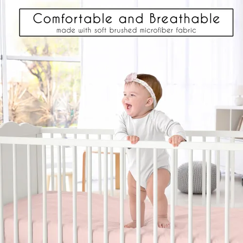 Miniatura 2 de Sweet Jojo Designs Sábanas ajustables para cuna de bebé (rosa rubor) para niñas, guardería infantil, habitación de niños pequeños - Tamaño estándar