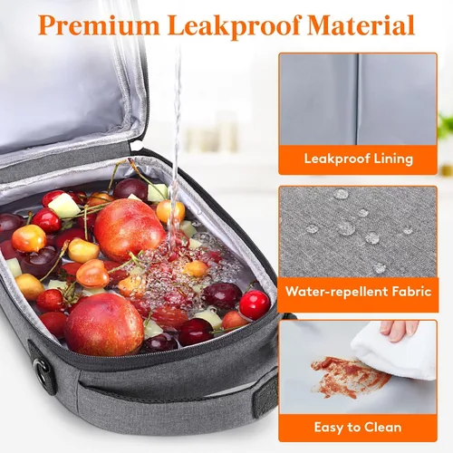 Miniatura 6 de Lifewit Lonchera expandible para hombres, bolsa de almuerzo aislada, bolsa enfriadora portátil con correas para el hombro y 2 paquetes de hielo