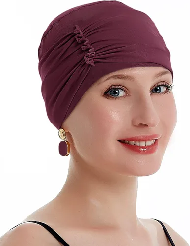 Miniatura 3 de osvyo Gorro de bambú suave para la pérdida de cabello para mujeres, sombreros para el cáncer hechos a mano