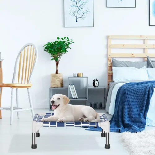 Miniatura 5 de Cama elevada para perros: tela suave y cómoda, fácil de limpiar, marco de acero inoxidable, diseño elevado para circulación de aire, cuna duradera