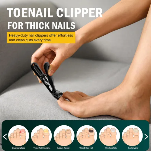 Miniatura 3 de FVION Cortaúñas angulares para uñas gruesas de los pies – Cortaúñas extra grandes para personas mayores, cortador de uñas de los pies resistente