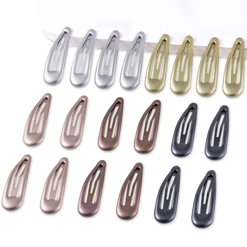 Miniatura 17 de 20 pinzas metálicas para cabello con cierre a presión en forma de gota de agua, pasadores antideslizantes para mujeres, pinzas pequeñas brillantes