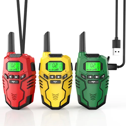 Miniatura 24 de Inspireyes Walkie Talkies para niños recargables, juguetes para niños y niñas de 3 a 12 años, paquete de 2 radios bidireccionales de largo alcance
