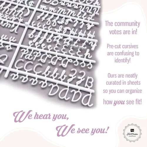 Miniatura 7 de Felt Creative Home Goods - Juego de letras extra cursivas Juego de letras del alfabeto, números, puntuación de más de 375 piezas extra atrevidas