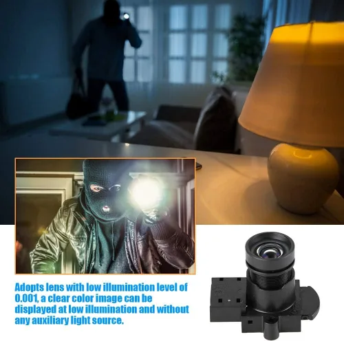 Miniatura 6 de Sonew Lente de cámara 1080P 0.236 in F1.5 Lente de enfoque fijo focal fija de plástico negro con filtro de corte IR para cámara de seguridad CCTV