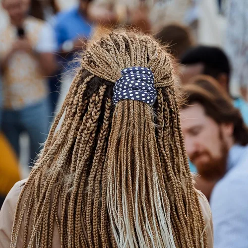 Miniatura 6 de Dingion 9 piezas de lazos para el cabello con cierre en espiral, accesorio de rastas largas, alambre de hierro incrustado para cola de caballo