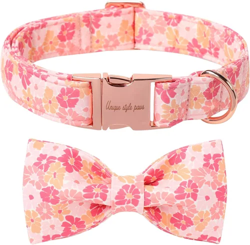 Miniatura 14 de Unique style paws Collar de perro para el día de San Valentín con pajarita, collar de cachorro de corazón negro y rojo, el mejor regalo